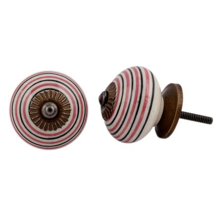 Pink Black Striped Knobs